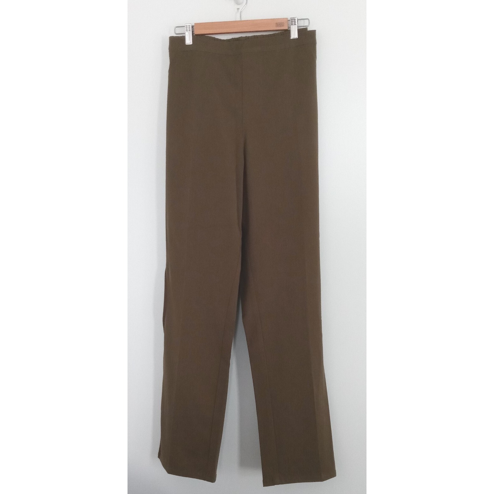 Isaac Mizrahi Olive Green Pull-On Pants Straight Leg Women's Size 26 Pre-Owned